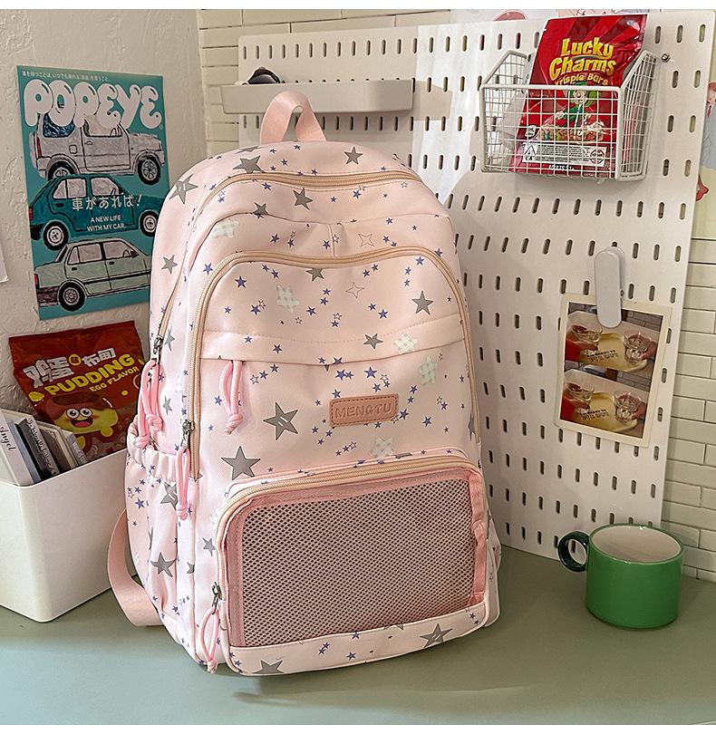 Schoolbag High value transparent two-dimensional pain bag Girls Mori backpack Backpack Lightweight campus junior high school student schoolbag