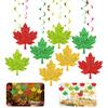 Fall Leaves Hanging Swirls Decoration Thanksgiving Maple Leaf Swirls Streamers Autumn Harvest