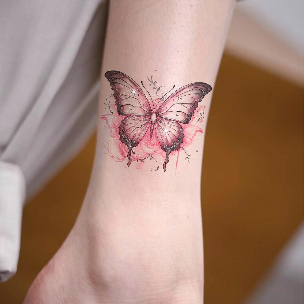 Glitzer-Schmetterling Dopamin Tattoo Aufkleber Spice Girl Premium Sinn Persönlichkeit Einfacher Tattoo Aufkleber