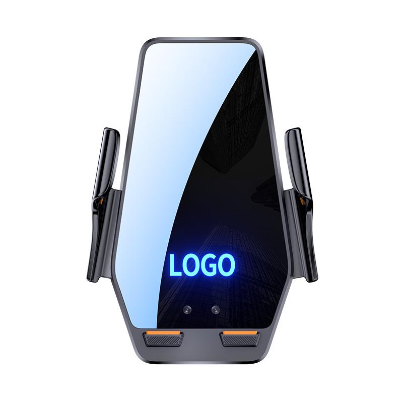 Luminous Car Logo Wireless Charger with Infrared Sensor and Auto Electric Opening Phone Holder for Specific Car Model
