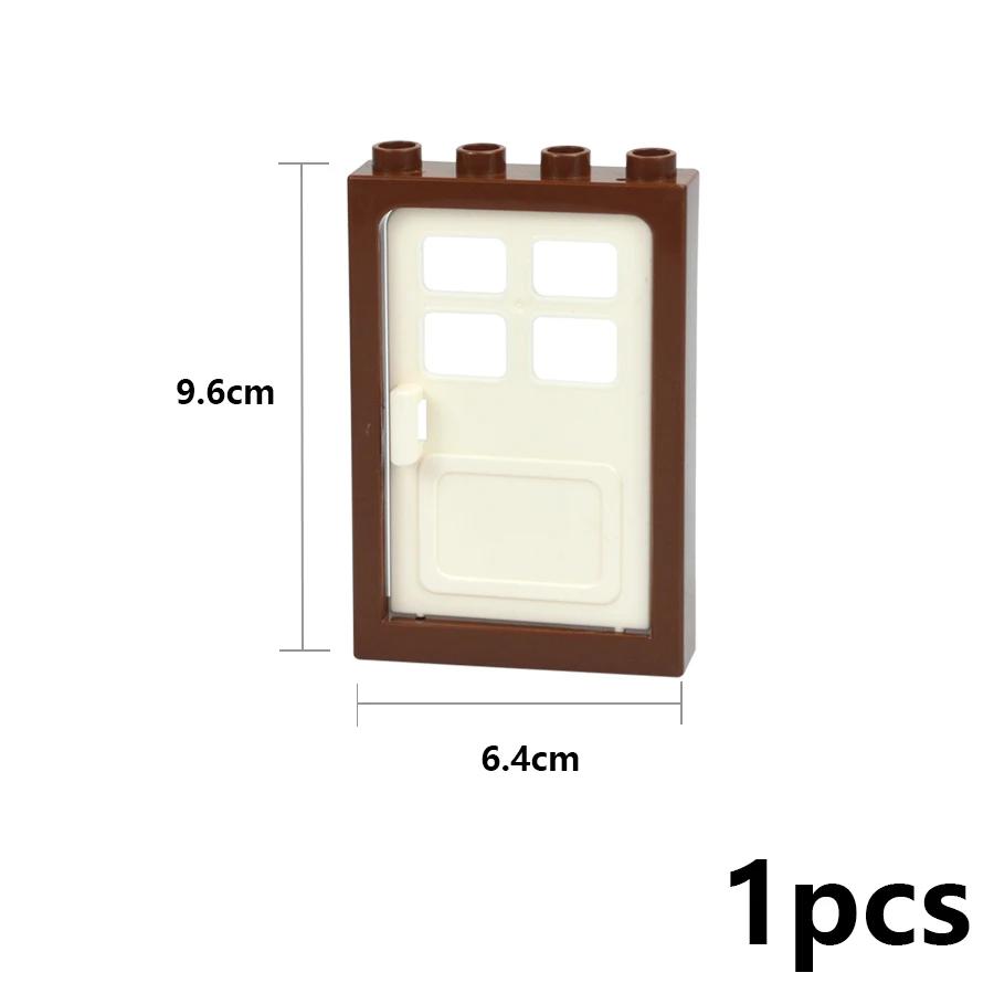 Big Size Building Blocks House Furniture Assemble Wall Fence Roof Door Window Construction Large Bricks Toys Compatible Duploes
