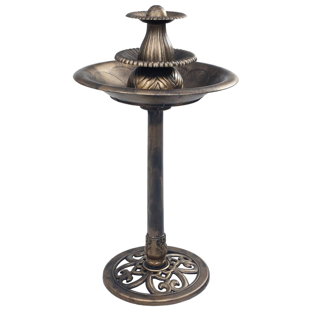 VidaXL Vogelbad mit Springbrunnen Bronzen 50×91 cm Kunststoff
