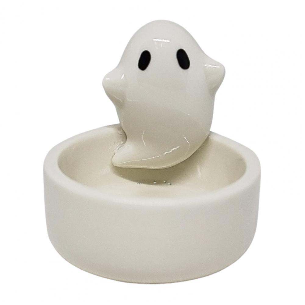 Angel Candle Holder Home Decor Candle Holder Spooky Halloween Ceramic Candle Holder Set with Ghost Gnome Figures