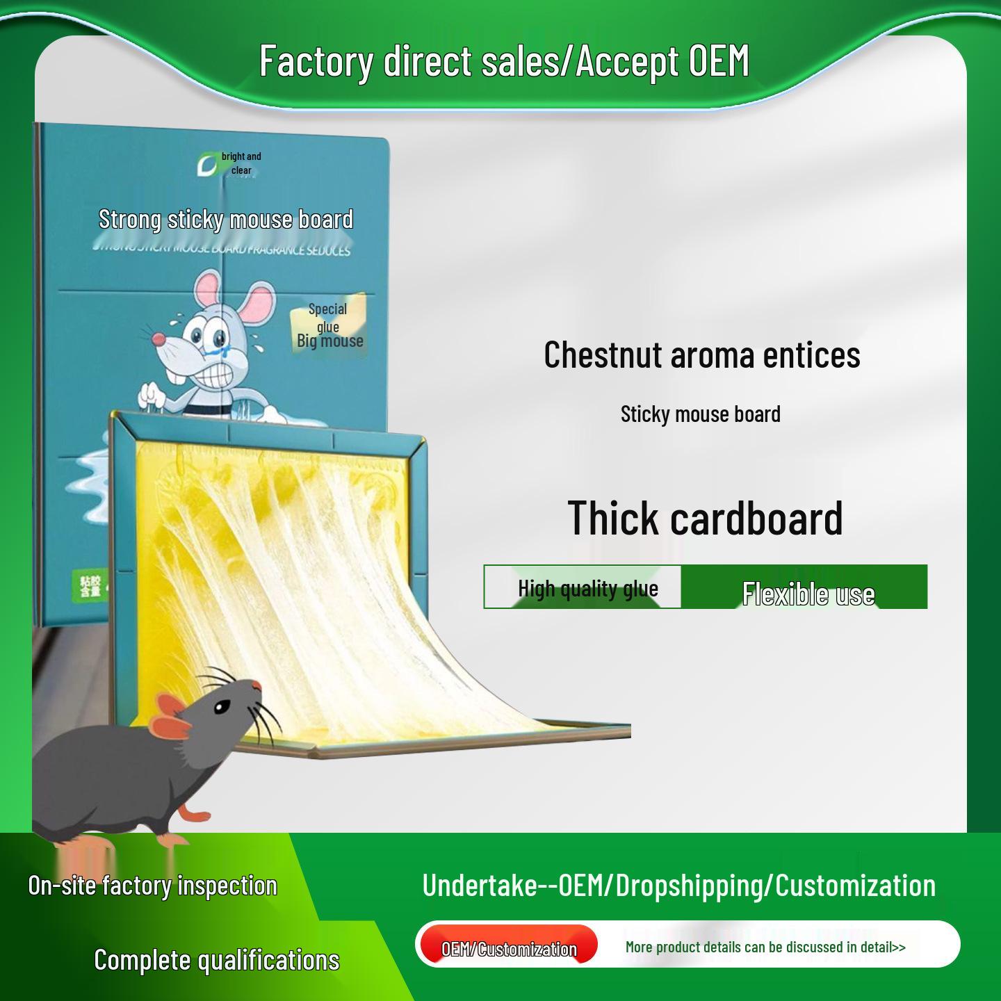 Jiaojie Thickened Sticky Mouse Traps for Rodent Control - Effective for Large Mice in Warehouses, Kitchens, and Homes