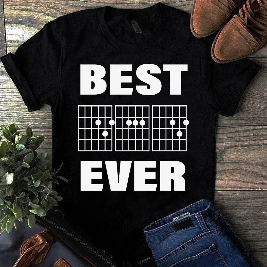 Men s and Women s T-shirts Best Dad Ever Guitar Musician Music Dad Father XXXXL