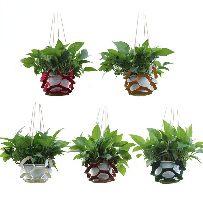 

1pcs PU Plant Potted Leather Hanging Basket Indoor Wall Mounted Plant Rack Succulent Green Plant Flowerpot Leather Tray