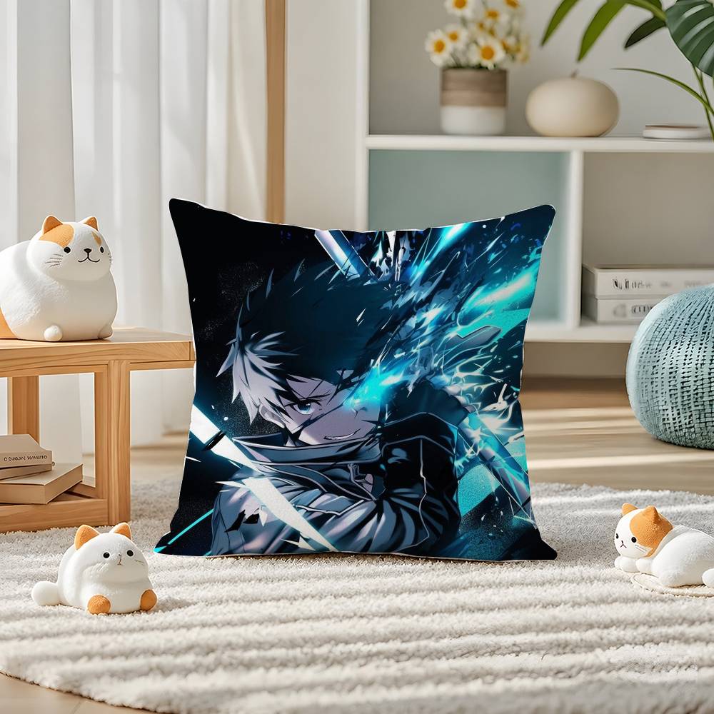 Sword Art Online Goddess Stacia Asuna Plush Pillow Cover Soft Short Plush Cushion Cover For Sofa Bedroom Home Decor Gift