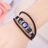 European and American Retro Oil Drip Blue Eye Cowhide Leather Bracelet