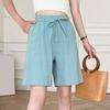 Casual Summer Wide Leg Streetwear Shorts with Elastic Drawstring Waistband