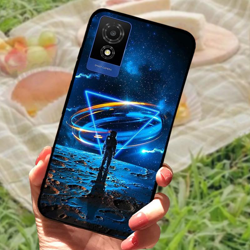 Per cover custodia TCL 501 Per TCL501 Silicone Morbido Marmo Nero Paraurti Funda Coque per TCL 501 T433D Protezione Completa 2024