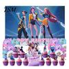 Dazzling Party Decorations K-POP Witch Squad Birthday Decor Kit Themed Banner Balloons And Professional Signsfor Music Dance Theme Celebration