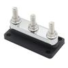 600A Bus Bar 3-Stud (3/8") M10 High Current Copper Busbar Terminal Block Battery Ground Distribution Block DC 12-48V with Cover