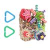 Bird Foraging Wall Toy Edible Woven Climbing Hammock Mat with Colorful Chewing Toys for Parrot