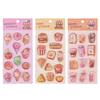 Adorable Assorted Decals 3D Embossed Crystal Children Stickers, Cartoon Mini Hamburger Ice Cream Milk Tea 3D Journal Stickers