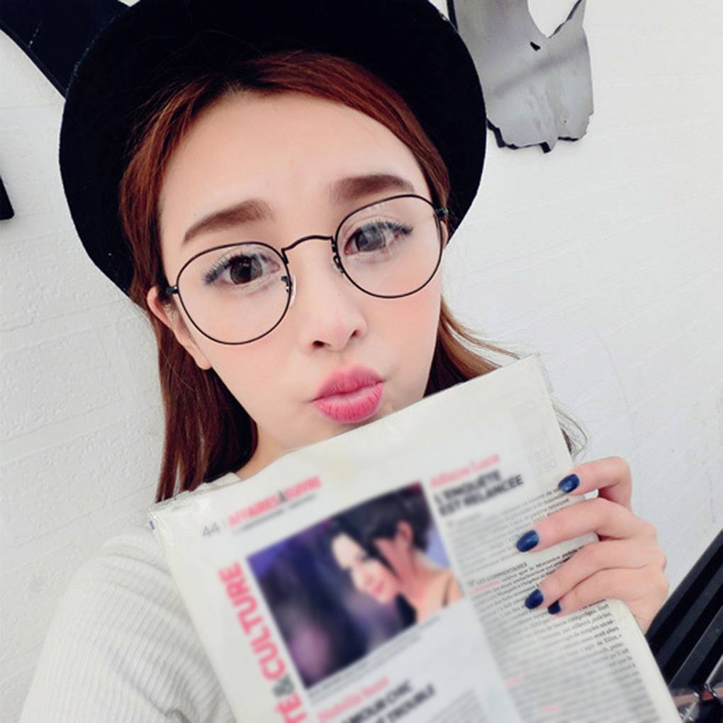 Vintage Runde Brille Metallrahmen Brille Retro Brille Klare Gläser Brillen