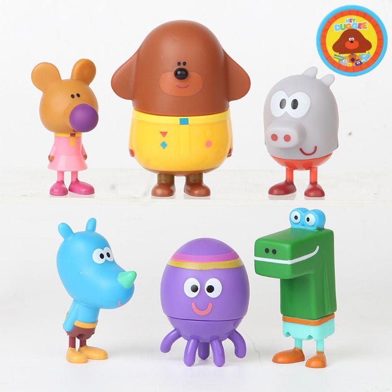 6pcs New Hey Duggee Action Figure Toy Doll Giveaway Badge Kids Xmas Gift Toys