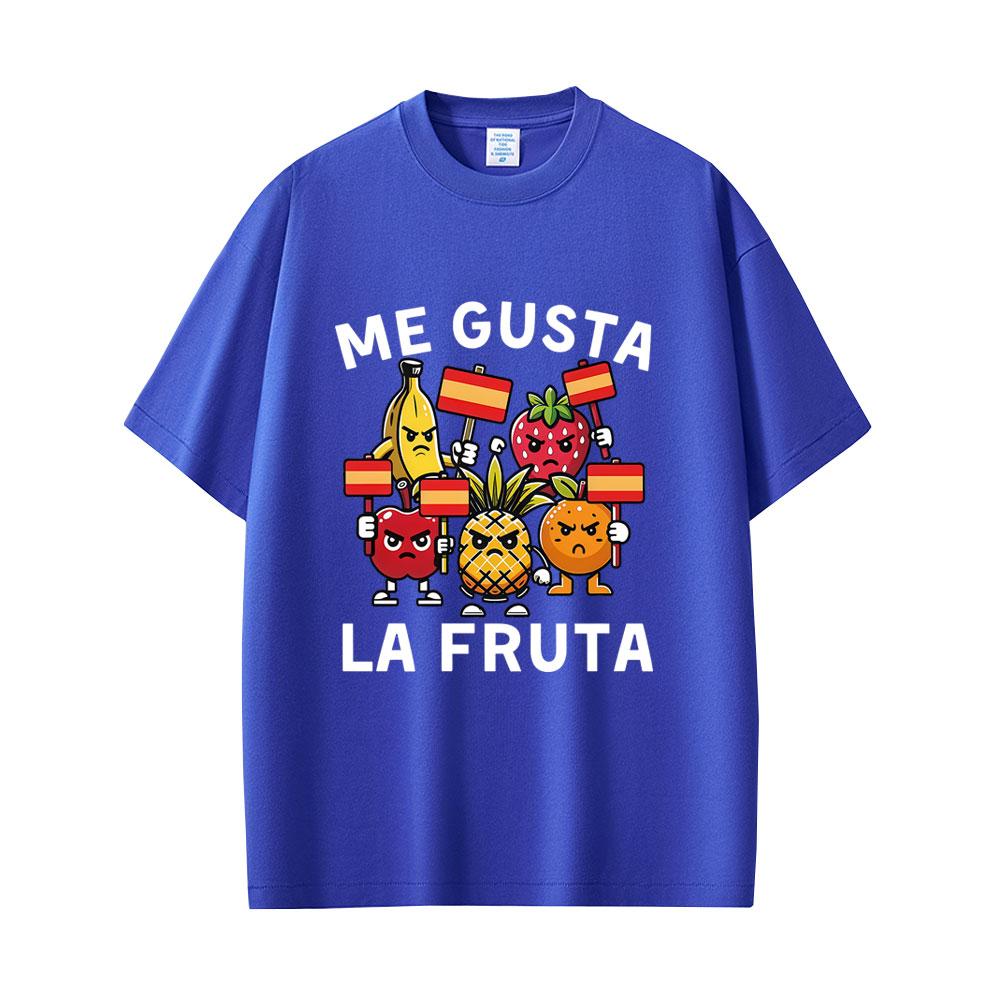 Me Gusta La Fruta Funny Tshirt I Like Fruits Spanish Humor Meme T Shirts Unisex Women Casual Cotton Tshirts Unisex Oversized Tops