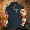 Men's Western Hooded Sweatshirt Long Sleeve Pattern Print Pullover