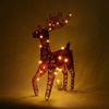 Christmas Wrought Iron Deer Figurine with Led Light Holiday New Year Party Decor