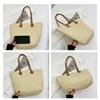 Bolsa de ombro feminina de grande capacidade, bolsa de palha trançada de verão, bolsa de mão fashion feminina de luxo, bolsa de praia, bolsa de compras de Bali