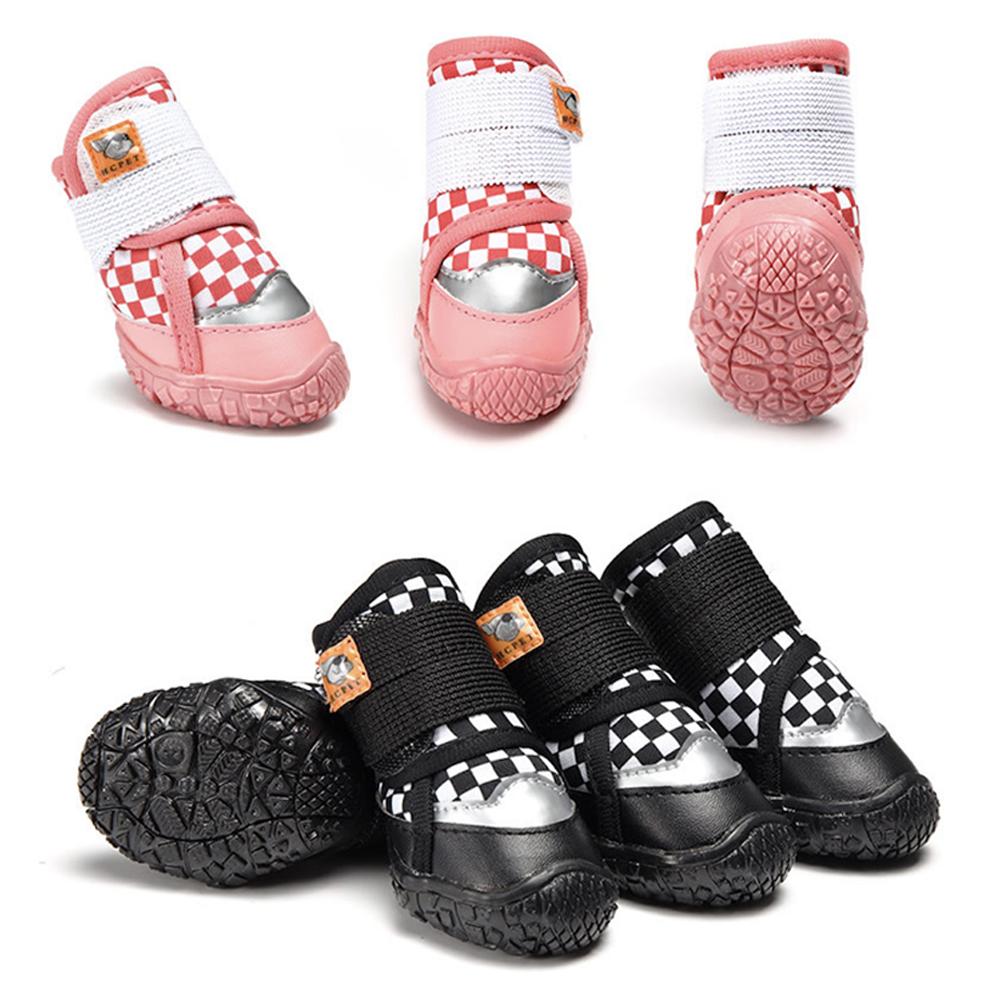 4Pcs/Set Breathable Dog Shoes Waterproof Dog Boots Professional Outdoor Anti-Slip Durable for Puppy Hiking Rubber Sole Pet Boots