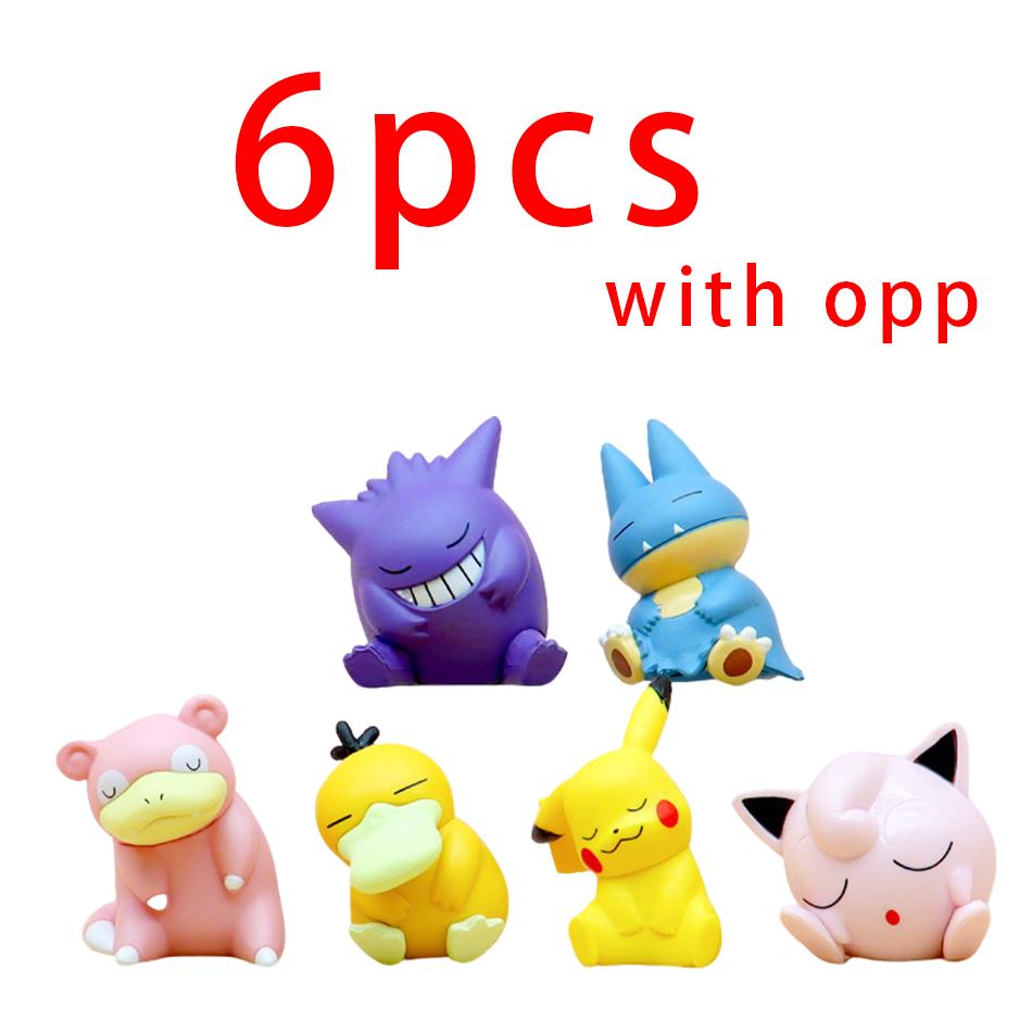 6pcs/set Pok É Mon Action Dolls Mini Series Pikachu Figure Anime Models Desktop Decorations Pok É Mon Toys Birthday Gifts