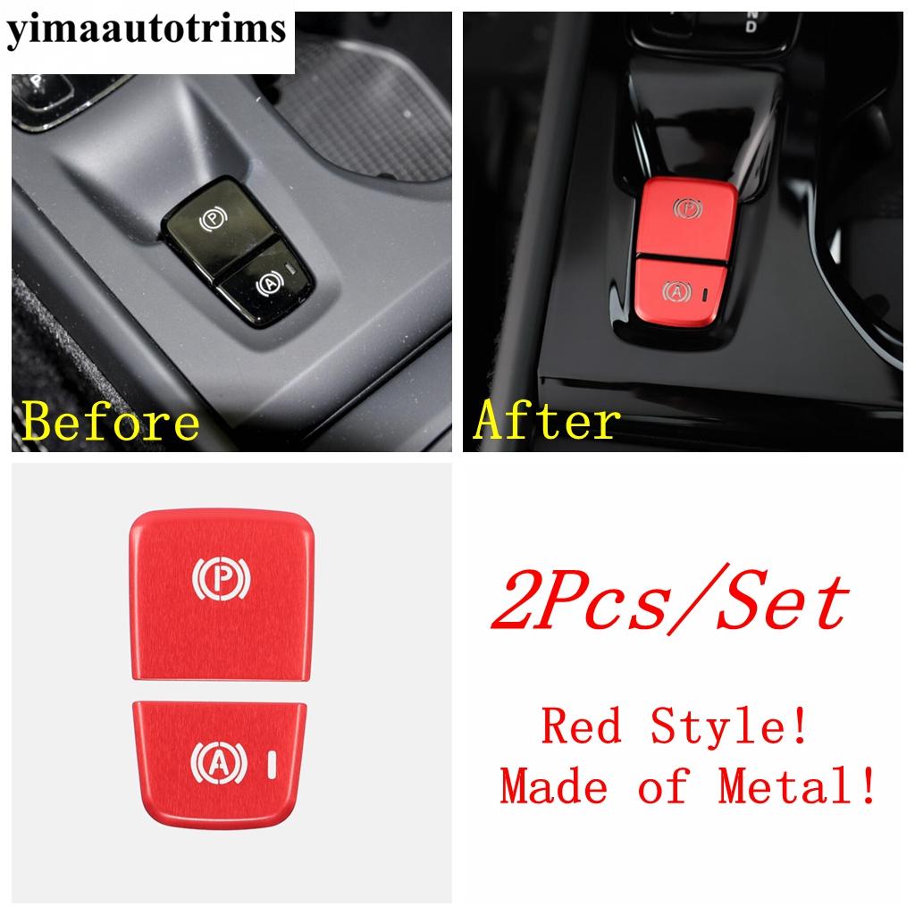 Electronic Hand Brake P Button Sequin Decoration Protection Cover Trim For VOLVO XC40 2018 - 2025 Metal Accessories Interior Kit