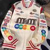 American baseball jersey men's and women's spring and autumn neutral heavy industry embroidered splicing locomotive jersey couple jacket jacket