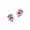 Huitan New Trendy Red Flower Stud Earrings Bridal Wedding Party Earrings Luxury Fashion Women Accessories Birthday Gift