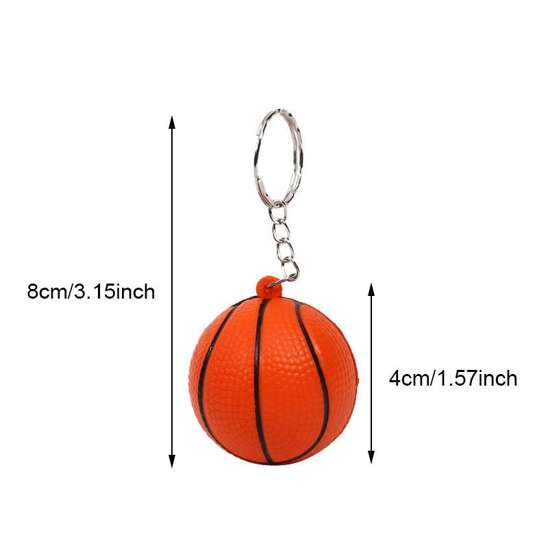 PU Leather Soft Foam Sponge Ball Keychain Football Basketball Soccer Squeeze Anti-stress Ball Toys Anti-stress Ball Shake