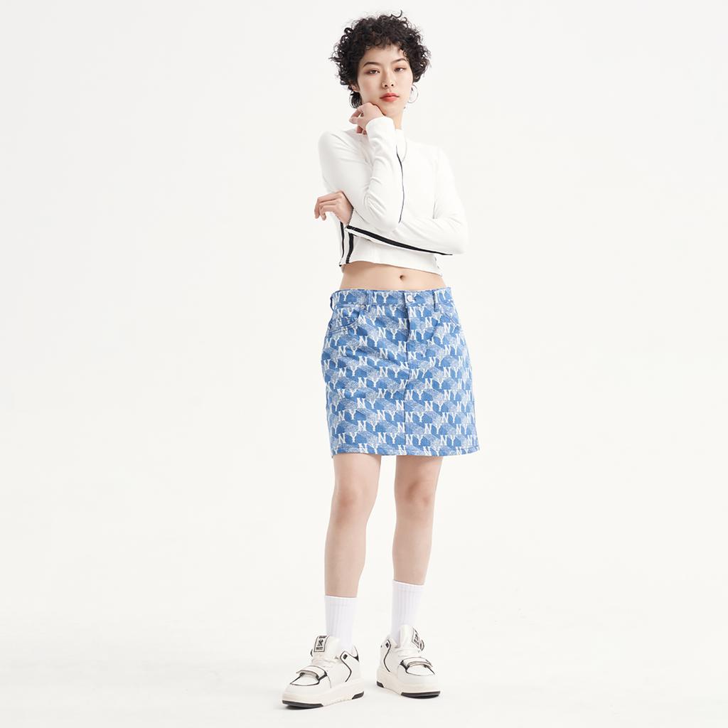 New MLB New York Yankees Casual Short Skirts Women's Sky Blue 3FDSM0333-50SBL