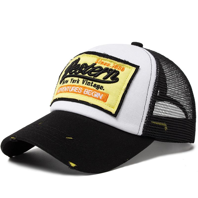 

Summer Mesh Breathable Baseball Cap Fashion Letters Snapback Sunscreen Peaked Hats Outdoor Sports Hip Hip Dad Trucker Hat