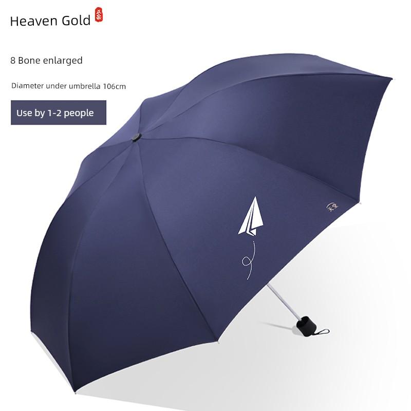 Paradise Umbrella Checkered Umbrella Extra Large Umbrella for Men and Women 3-Fold Umbrella Extra Large 8 Bone Double Business Dual-Use Umbrella