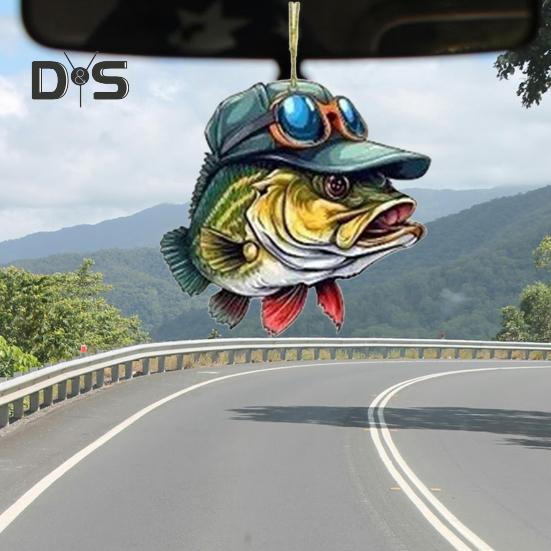 1/6Pcs Automobile Pendants Decorative Cartoon Fish Design with Lanyard Easy to Hang Rearview Mirror Hanging Ornaments
