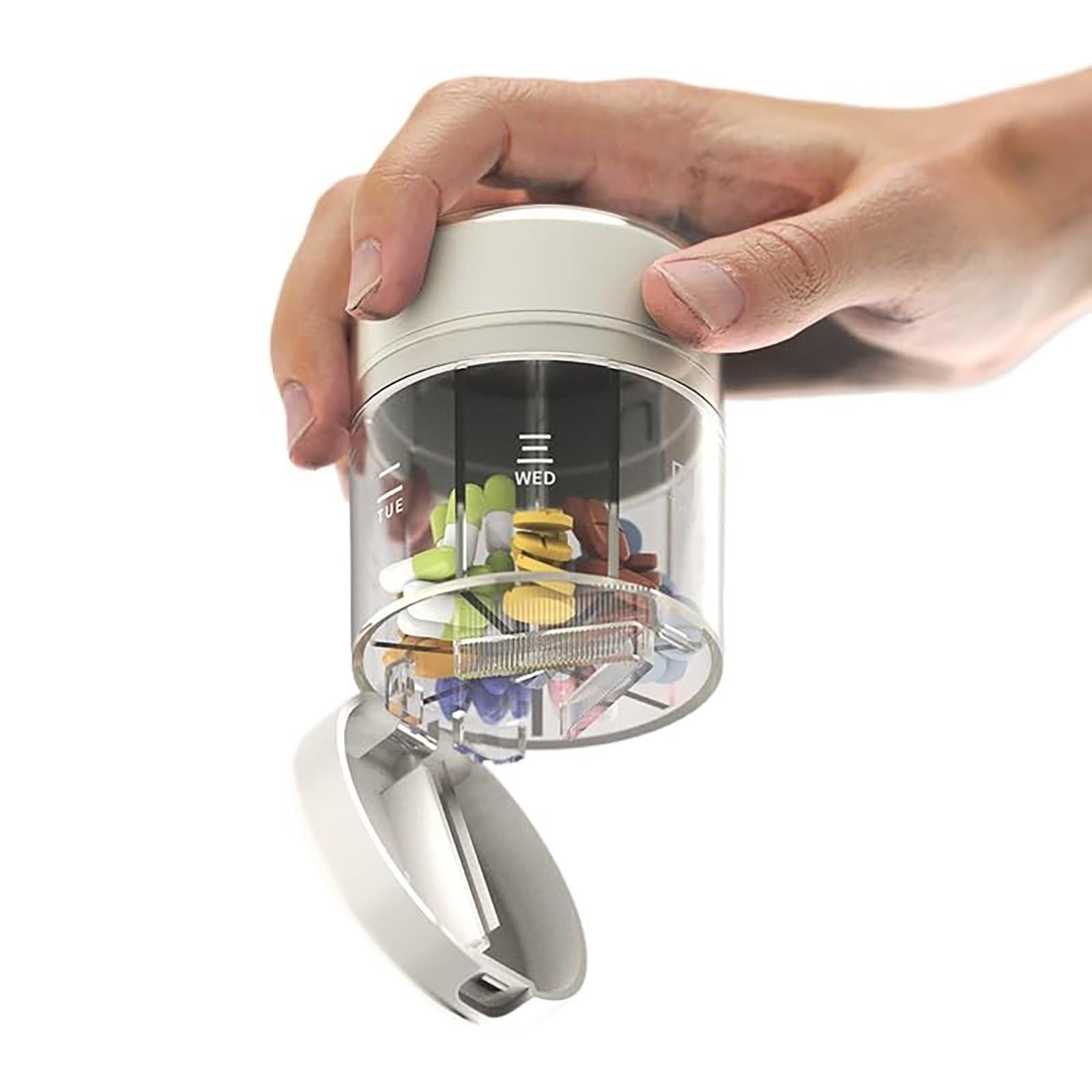 

Дорожный органайзер, портативный кейс и дозатор лекарств, функция резака и хранения One Size белый