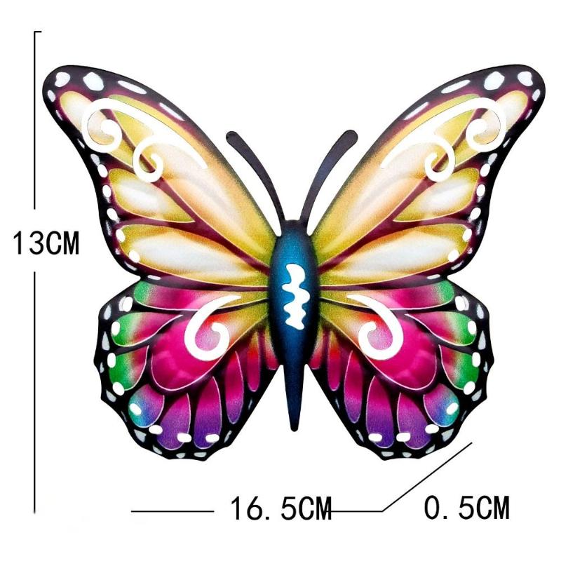 2D Metal Butterfly Wall Art Decor Butterfly Wall Hanging Sculpture For Garden Living Room Outdoor Indoor Wall Hanging Decor