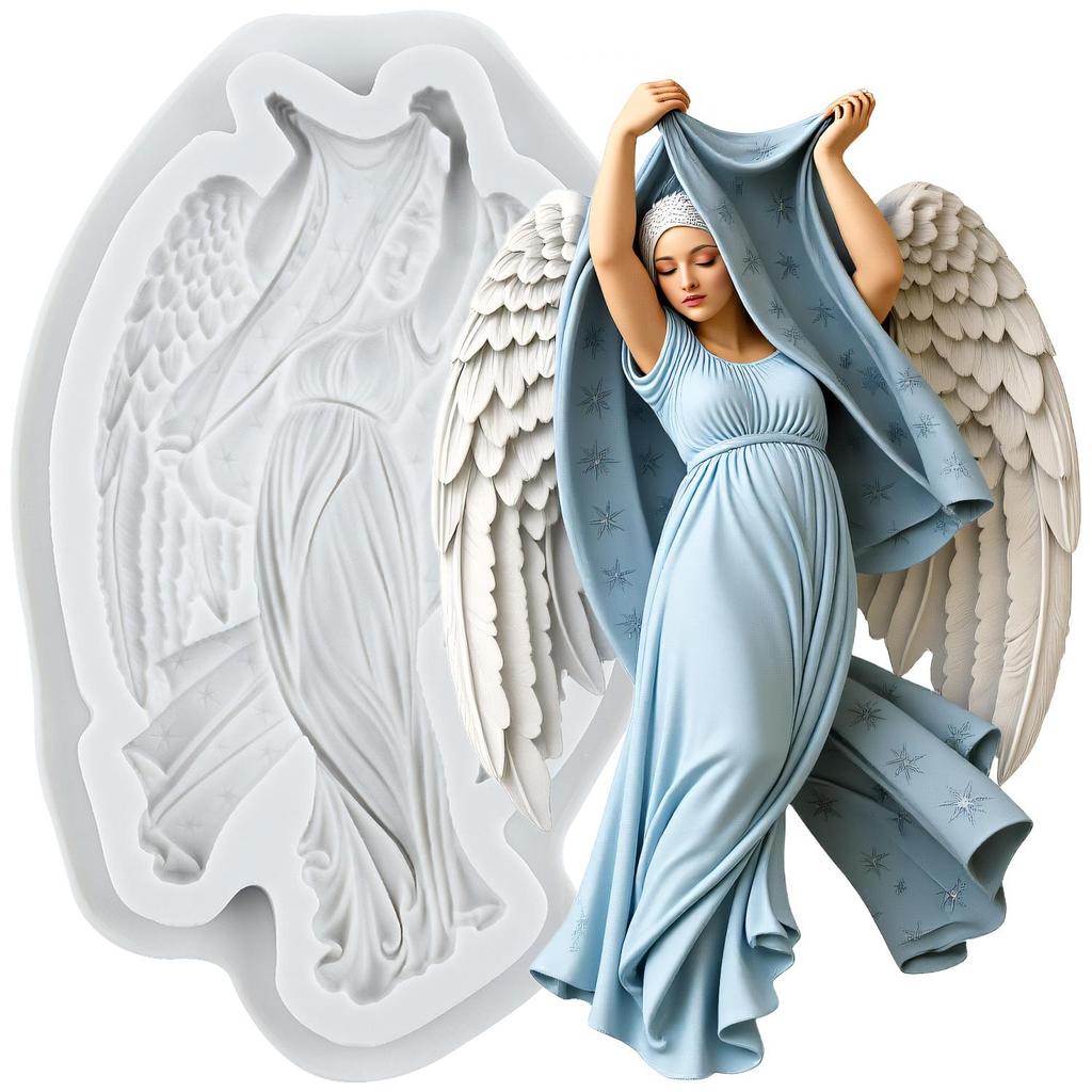 Angel Silicone Molds Angel Fondant Mold Cake Decorating Tools Cupcake Topper Chocolate Candy Craft Gum Paste Polymer Clay