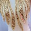 1 Pair Golden Angel Wings Beads Embroidered Patch Clothing DIY Repair Applique