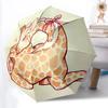 1pc Giraffe Nap Automatic Folding Umbrella, 8-Rib Durable Iron Frame, Compact Travel Umbrella for Women & Men 009