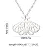 Unisex Gothic Style Moth Necklace Detailed Metal Moth Necklace Elegant Neck Chain for Celebrations and Daily Use