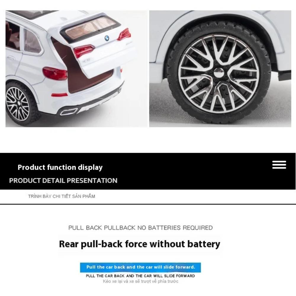 1/32 BMW X5 SUV Legierungsauto Druckgussmodell Simulation Sound & Licht Pull-Back Spielzeug Sammlung Dekorative Geschenk Jungen Hausdekoration