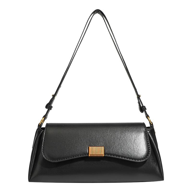 Large Capacity New Trendy and Fashionable Women's Crossbody Bag Niche Autumn and Winter Single Shoulder Armpit Bag Black