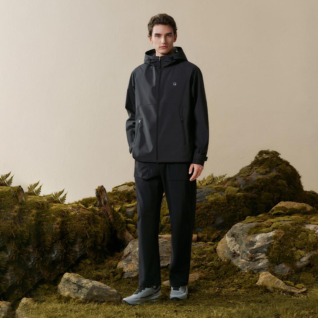 FILA Fitness Waterproof Breathable Minimalist Classic Sports Casual Outdoor Comfortable Loose Hooded Woven Jacket Men jackets A51M631701FBK