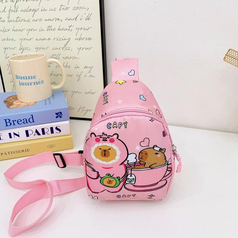 Printed Capybara Shoulder Crossbody Chest Bag Children Cartoon Leisure Outdoor