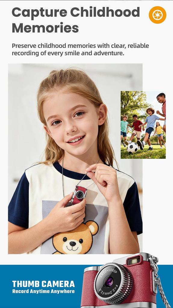 Retro Mini HD Digital Camera Keychain: Portable Cross-Border Photography/Video Recording Device