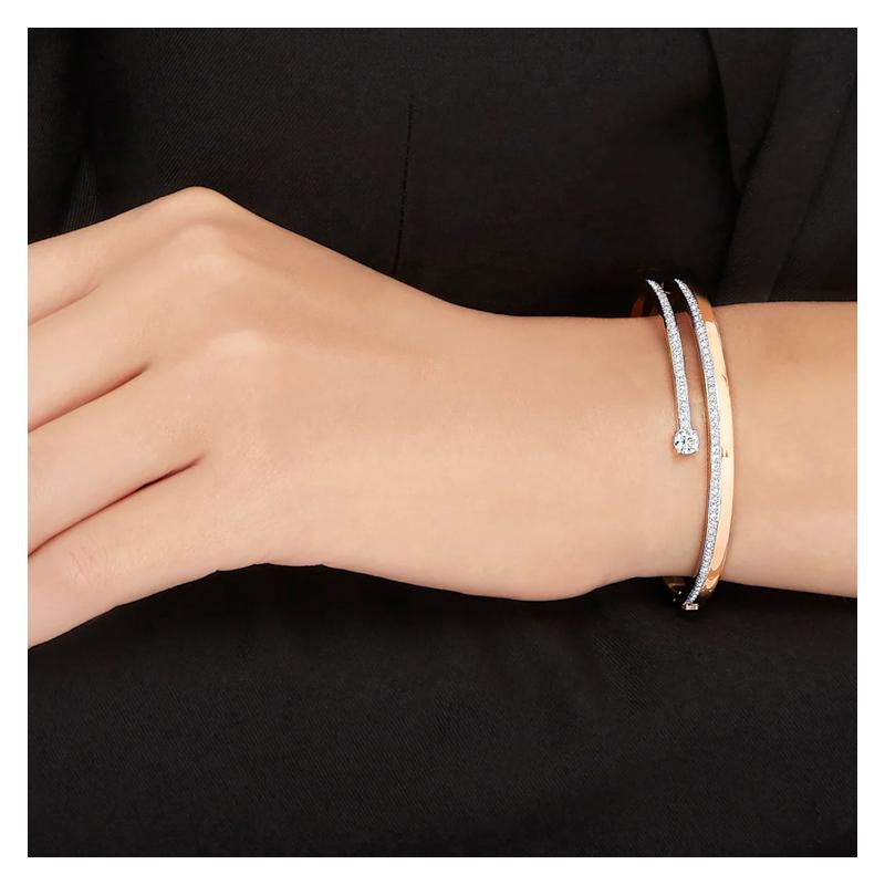 Swarovski Fresh round cut spiral design K gold bracelet for women 5257554+5217727+5257565
