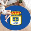 Real Madrid CF Runder Teppich, Teppich für Wohnzimmer Schlafzimmer Sofa Spielzimmer Dekor, Rutschfeste Bodenmatte