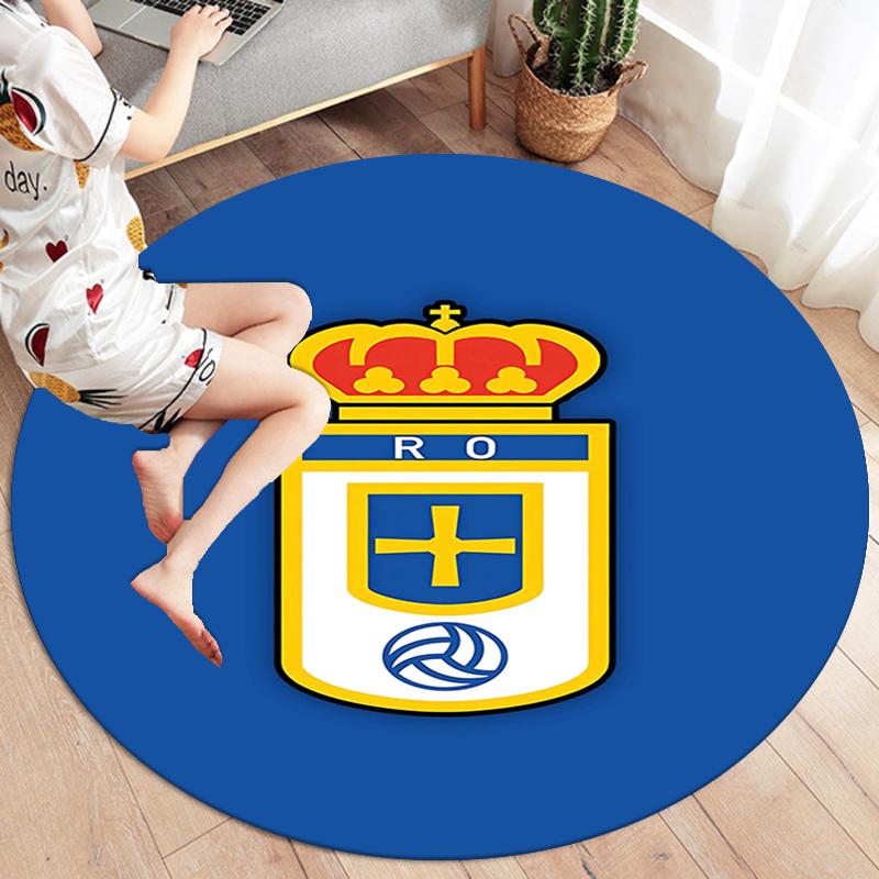 Real Madrid CF Runder Teppich, Teppich für Wohnzimmer Schlafzimmer Sofa Spielzimmer Dekor, Rutschfeste Bodenmatte