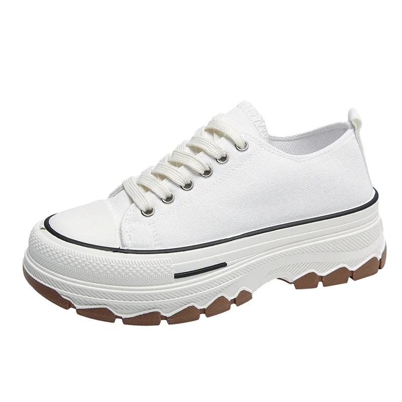 

2024 Новые парусиновые туфли Женские кроссовки на платформе Кроссовки для бега Дизайнерская обувь Белые повседневные туфли для ходьбы на плоской подошве Zapatos De Mujer 41 белый