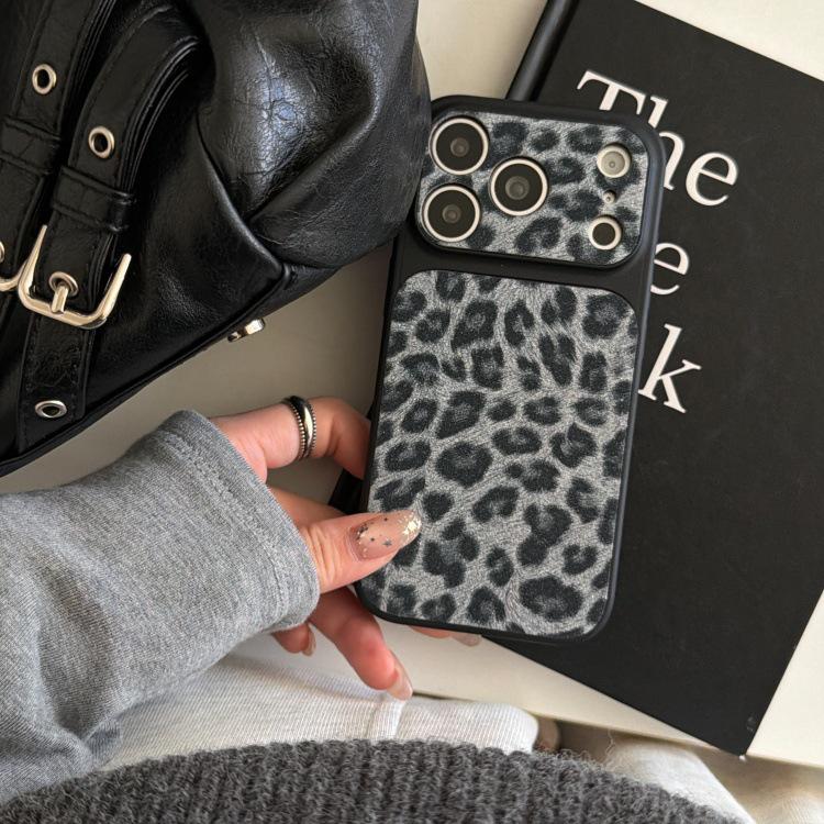 Korean Style Wild Leopard Print Phone Case for iPhone 14/15/16/17 Pro Max